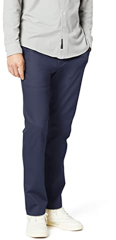 Dockers Homme Signature Khaki Slim Fit Pants Chino, Navy, 33W / 36L
