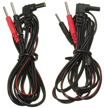 POWERTOOL - Cables de electrodo (2 unidades, conector estándar de 2,35 mm, conexión de pin de 2,0 mm, para decenas EMS (120 cm)