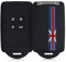 kwmobile Autoschlüssel Hülle kompatibel mit Renault 4-Tasten Smartkey Autoschlüssel (nur Keyless Go) - Silikon Schutzhülle Schlüsselhülle Cover Union Jack Streifen Rot Blau Schwarz