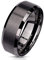 Paula & Fritz® Ring Herren Wolframcarbid gebürstete Oberfläche Gr. 64 (20,4) Schwarz 8-mm Breit Herren-Ring Damenring Partnerring Ehering Mattschwarz
