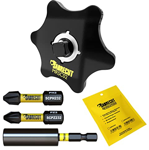 4-teilige SabreCut MRSC02K1 DualDrive Vierkantantrieb-Daumen-Micro-Ratsche 1/4 Zoll professionelle 36-Zahn-Fingerratsche 32mm-PH2-PZ2-Schraubendreher-Schlagbits einem magnetischen 60-mm-Bithalter