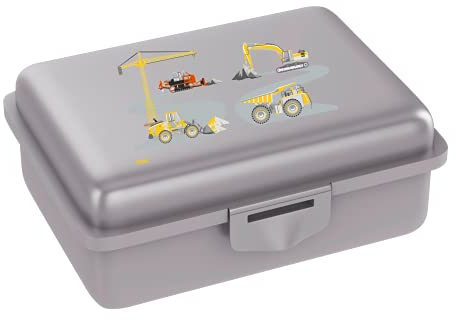 Fizzii Lunchbox (Inkl. Obst-/ Gemüsefach, schadstofffrei, spülmaschinenfest, Motiv: Baustelle)