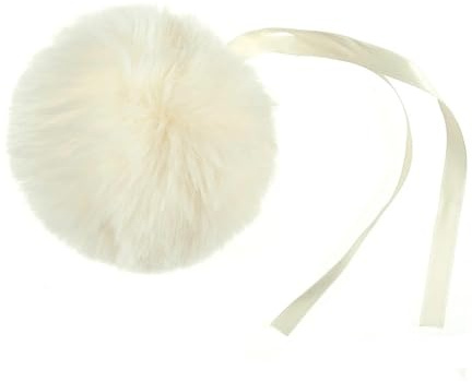 Bommel aus Kunstfell, Größe 6 cm, 13 Farben zur Auswahl (Creme)