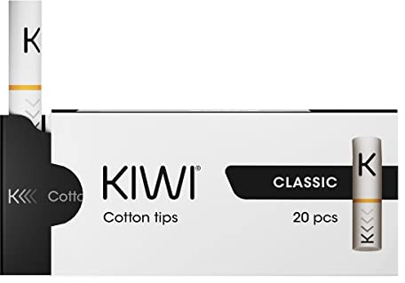KIWI Ricambi, Tips Ufficiali in Cotone per Sigaretta Elettronica KIWI, Pacchetto da 20, No E-Liquind, No nicotina (Classic)