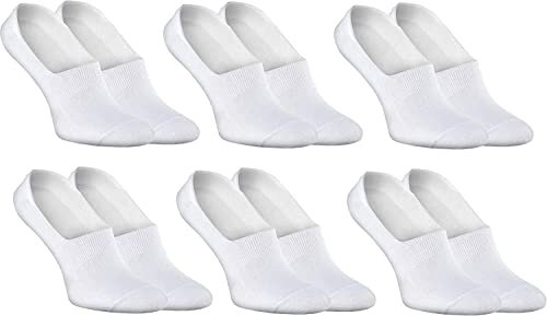 Men’s 6 Pairs Super Low Cut Invisible Black/White Cotton Socks | Breathable, Lightweight, Comfortable | Athletic/Training/Exercise/Casual/Everyday Wear | Sneaker, Loafers, Low Cut Shoes | Size 6-10