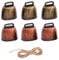 6 StüCk Vintage Mini Kuhglocke Ziegenglocke, Retro Eisenglocke, Schaf Glocke, Anti Lost Tierglocke, Bauernhoftiere Metall HäNgend Dekoration, Mit 2 Meter Seil Zum Dekorieren