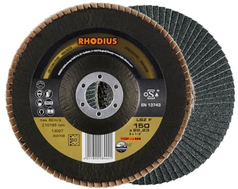 RHODIUS TOPline LSZ F Fächerschleifscheibe 150 x 22,23 mm K60 10 Stk