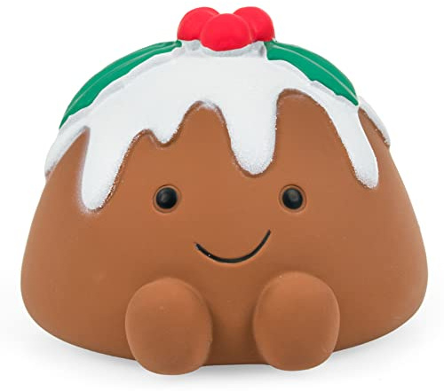 Petface Chrissie Christmas Pudding Latex Dog Toy with Squeaker (Pack of 1) | Durable Latex, Engaging Squeaker, Fun for Fetch & Play, Promotes Chewing Habits