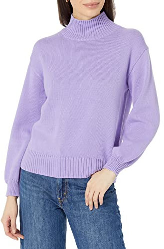 Amazon Essentials Maglioni Pull-Over in Cotone, Scollo a Imbuto, Disponibili in Taglie Forti Donna, Porpora, XS