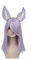 ydound Wig Anime Cosplay OW DVA Shin-Ryeong Halloween Cosplay Perücke Spiel Anime Lavendel Haar mit Ohren handgefertigt