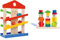 Eichhorn – Kugelbahn-Haus – Bunte Rollbahn aus Holz, mit Glocke und DREI Kugeln & 100073422 Holz Figuren Steckpuzzle, 20-teilig - 3 Stecksäulen mit Steckteilen, hochwertiges Buchenholz