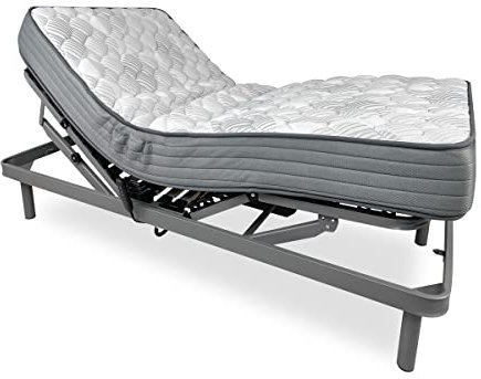 DUÉRMETE ONLINE Pack Cama Eléctrica Articulada Reforzada Ergomedic Pro con Colchón Viscoelástico Dorsaltec, Gris Antracita, 90 x 190 cm