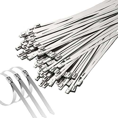 Arespark 110 Pièces Collier de Serrage Métallique, 300 * 4.6mm Collier de Serrage pour Enroulement D'échappement, Câbles Groupés, Entretenir les Clôtures