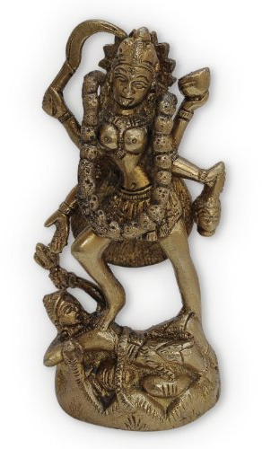 Devyom Craft Brass Kali Statue auf Shiv, Messing Kali Idol