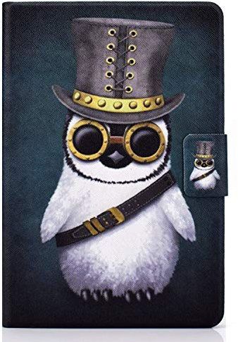 Bspring Custodia Cover per Kindle Fire 7 2022 Release Case 12a generazione, Slim Case Protettiva Cover con Auto Sonno/Sveglia, Visualizzazione Multi Angolo per Amazon Fire 7 2022,Pinguino