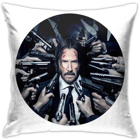 John Throw Wick Kissenbezüge 45,7 x 45,7 cm Kissenbezug, quadratischer Kissenbezug, Kissenbezüge für Sofa, Couch, Bett, Stuhl, Bauernhaus, dekorative Kissen