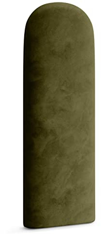 Muralo Polsterpaneel ovales WANDPOLSTER Wandkissen Bettkopfteil Wandpaneel Schlafzimmer Wohnzimmer Bett Lendekissen Modern Luxus Gepolstert Polster Paneel (Olivgrün, 30 cm x 80 cm)