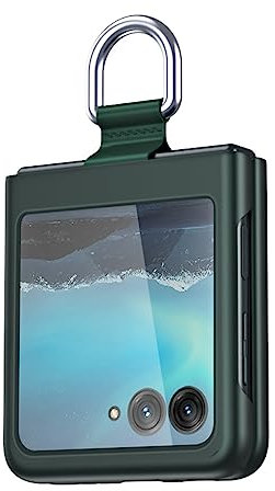 SEAHAI Hülle für Motorola Razr 40 Ultra, Matt Seidig TPU Ultra-dünne Stylische Handyhülle Case, Premium PC Silikon Stoßfeste Schutzhülle mit Bandknoten und 360 Grad Ring - Grün