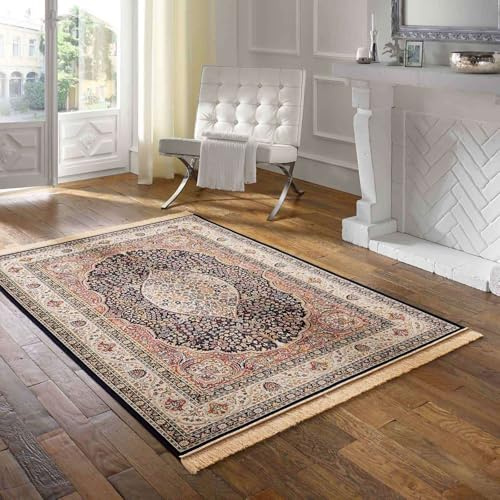 Taracarpet Teppich Palazzo Royal Lilian blau 195x300 cm Kurzflor Orientteppich für Wohnzimmer Esszimmer und Schlafzimmer