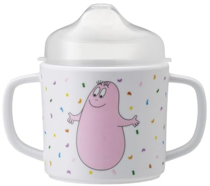 Barbapapa Trinklernbecher, rutschfest, 7,5 x 10 x 8 – 160 ml, Melamin, Rosa, 6 Monate