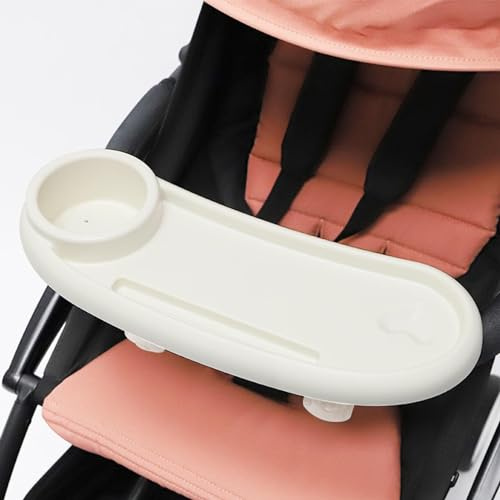 Bandeja universal para cochecito de bebé, bandeja para aperitivos, giratoria 360 grados, soporte para bebidas extraíble 3 en 1, para cochecitos, bandeja para aperitivos con bandeja para aperitivos y