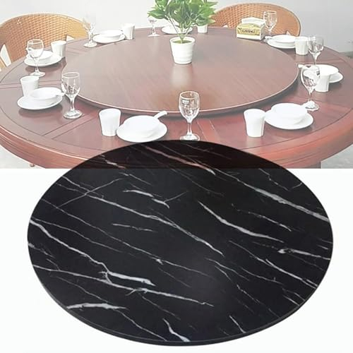 Plato giratorio para mesa de comedor grande,plato giratorio redondo de madera para mesa de cena,bandeja giratoria de 360 °,para plato giratorio de cocina (color: rayas negras,tamaño: 90 cm