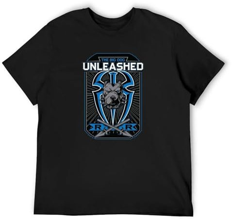 Roman Reigns Unleash The Big Dog Wrestling T-Shirt Graphics Tee Black Tee Shirt S