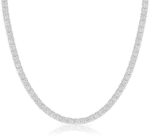 Michooyel Tennis Necklace for Women, Tennis Chain For Men, Iced Out Diamond Silver Gold Cubic Zirconia Necklaces CZ Choker ,Chunky Long Gold Necklace for Women Sizes 16 to Sizes 24