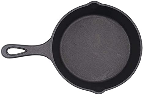WBDHEHHD Wok Cookery Sartén de hierro fundido de un solo mango de arrabio engrosado Sartén redonda de fondo plano Cocina de inducción Bandeja para hornear Sartenes para hornear