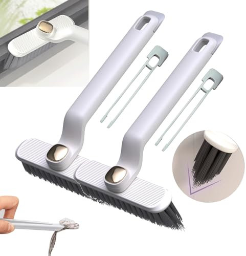 2 PCS Multi-Function Rotating Crevice Cleaning Brush, 360-Degree Rotating Crevice Household Cleaning Brushes, No Dead Corners Household Cleaning Tool for Cleaning Kitchen Bathroom (White)