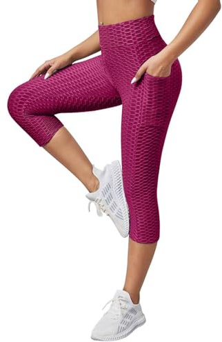 Flodxo Capri Leggings for Women UK 3/4 Gym Leggings with Pockets High Waist Cropped Trousers Yoga Pants for Women Running Active 3/4 Length Leggings for Workout Exercise & Fitness