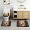 WapNo Einhorn-Badezimmerteppich-Set, 3-teilig, mit Badematte, U-Form und WC-Deckelbezug