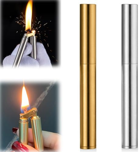 Mechero vintage recargable de queroseno, de latón, retro, para vela, cocina, barbacoa, camping, joyas de soldadura, color latón (2)