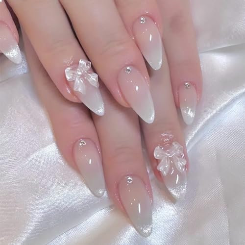 GlamRays 24 Stück Katzenaugen Rote Press on Nails Mittel Mandel Falsche Nägel Vollumfängliche Klebernagel, Gel Nägel Akrylnägel Nagelpress-Ons, Glänzend