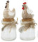 2er Set kleine Hühner Huhn braun Glasdose mit Krokdeckel Osterdose Geschenkglas Deko Frühling Ostern