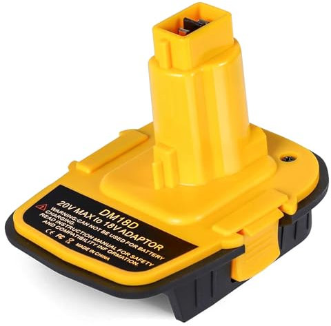 1 Pack DM18D Battery Adapter Converter with USB Port - Convert Compatible with Dewalt 20v or Compatible with Mil-Waukee 18v Li-ion Battery to Work with 18 Volt Power Tools