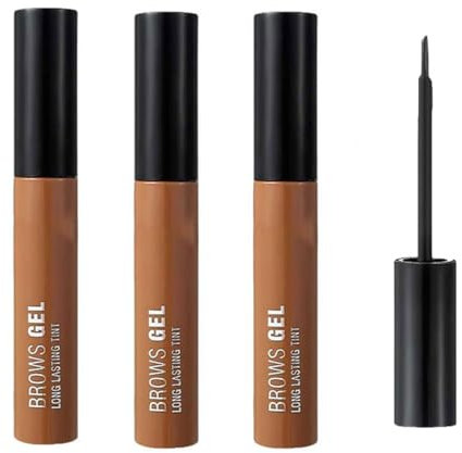 3Pcs Peel Off Eyebrow Gel,Dark Brown Tattoo Brow,Semi-Permanent Colour Eyebrow Dye,Waterproof Anti Smudge Eye-brow Gel,Makeup Up Gifts for Women and Girls (B)
