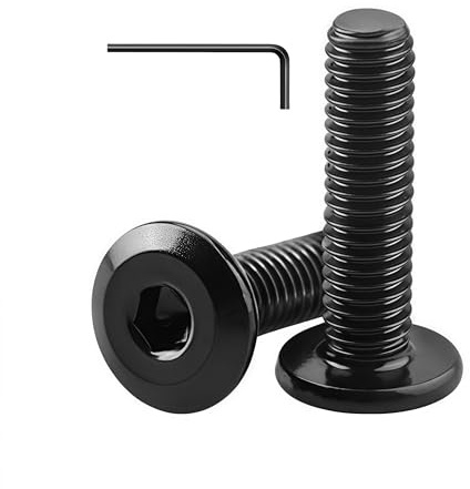 WZHUIDA 20 Stück M6 x 25 mm Schrauben, Edelstahl Innensechskant Flachkopfschrauben mit Vollgewinde, Schwarz Oxidiert, Möbelverbindungsschrauben mit Schraubenschlüssel