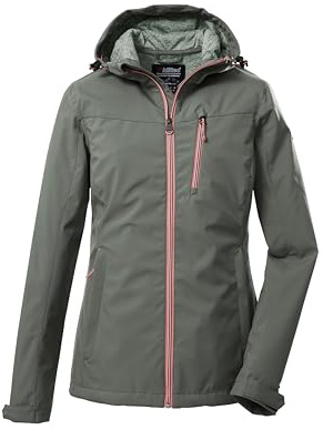 killtec Damen Softshelljacke/Outdoorjacke mit Kapuze KOS 89 WMN SFTSHLL JCKT, sage, 42, 39138-000