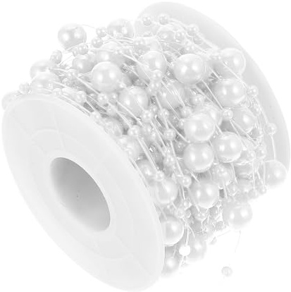 UTHCLO Perlenkette Selbstgemacht Perlenstrang aus Langlebigem Material Weiß 8 3mm für Basteldekoration Party Schmuck Zubehör