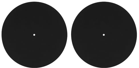 Risegun Plattenspieler Matte, 2 Stück Schallplatten-Schutzmatte Filz Plattenmatte Rutschfest und Antistatisch Plattenteller Auflage für Heim Plattenspieler