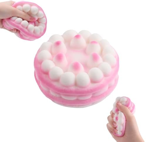 Anboor 4.3 Erdbeerkuchen Squishies Fidget Zeitverzögert Beduftet Niedlich | Für Kinder, Erwachsene, Autismus, Geburtstagsgeschenke, Quetschspielzeug, Zeitverzögert Beduftet, Kuchen-Squishy, Stressabbau