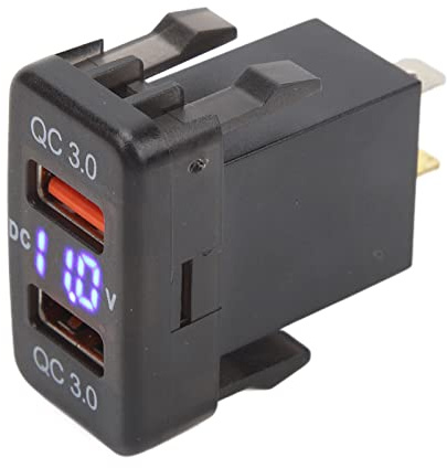 Tbest USB Socket Dual USB Charging Outlet 12V 24V Power Adapter Quick Charge 3.0 with LED Indicator for Fortuner (1.57x0.87 Inch)