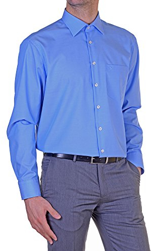 Seidensticker Herren Mens Regular Longsleeve Cotton Business Shirt, Mittelblau(003000), 42 EU