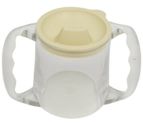 Becher Caring m. 2 Henkeln u. Deckel transparent, Ess- und Trinkhilfen