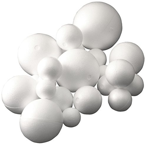 Unbekannt Styroporkugeln ca 100 mm, 10 cm / 5 Stück/Vollmaterial