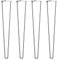 Lot 4 Pieds En Épingle À Cheveux En Acier 10mm Haute Qualité - Style Milieu 20ème Siècle - Protège-Pieds, Guide Installation, Vis Inclus - Disponible Dans 10-86cm Et Une Gamme Complète De Finitions