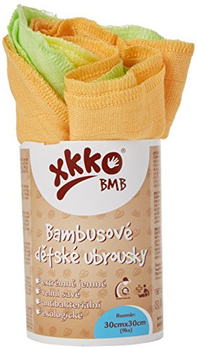 XKKO xkmbs-mx – 9 muselinas Bambus 30 x 30 cm, 13 g/Einheit) Farben Orange, Gelb und Grün