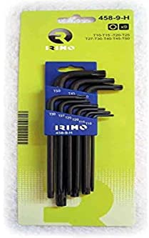 Juego petaca 9 llaves acodadas pavonadas TORX® T10-T50