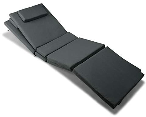 Nexos 2-er Set Liegen-Auflage Kopfkissen für Sauna Garten Terrasse hochwertig anthrazit
